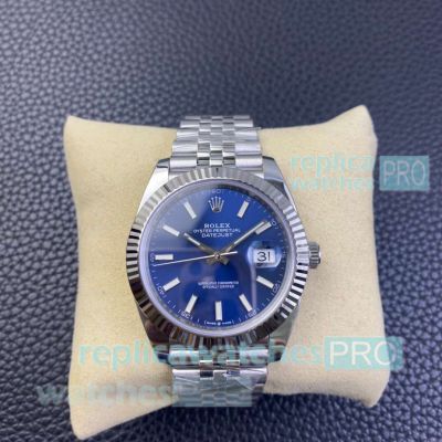 Clean Factory Swiss Replica Rolex Datejust Blue Dial Jubilee Watch 41MM